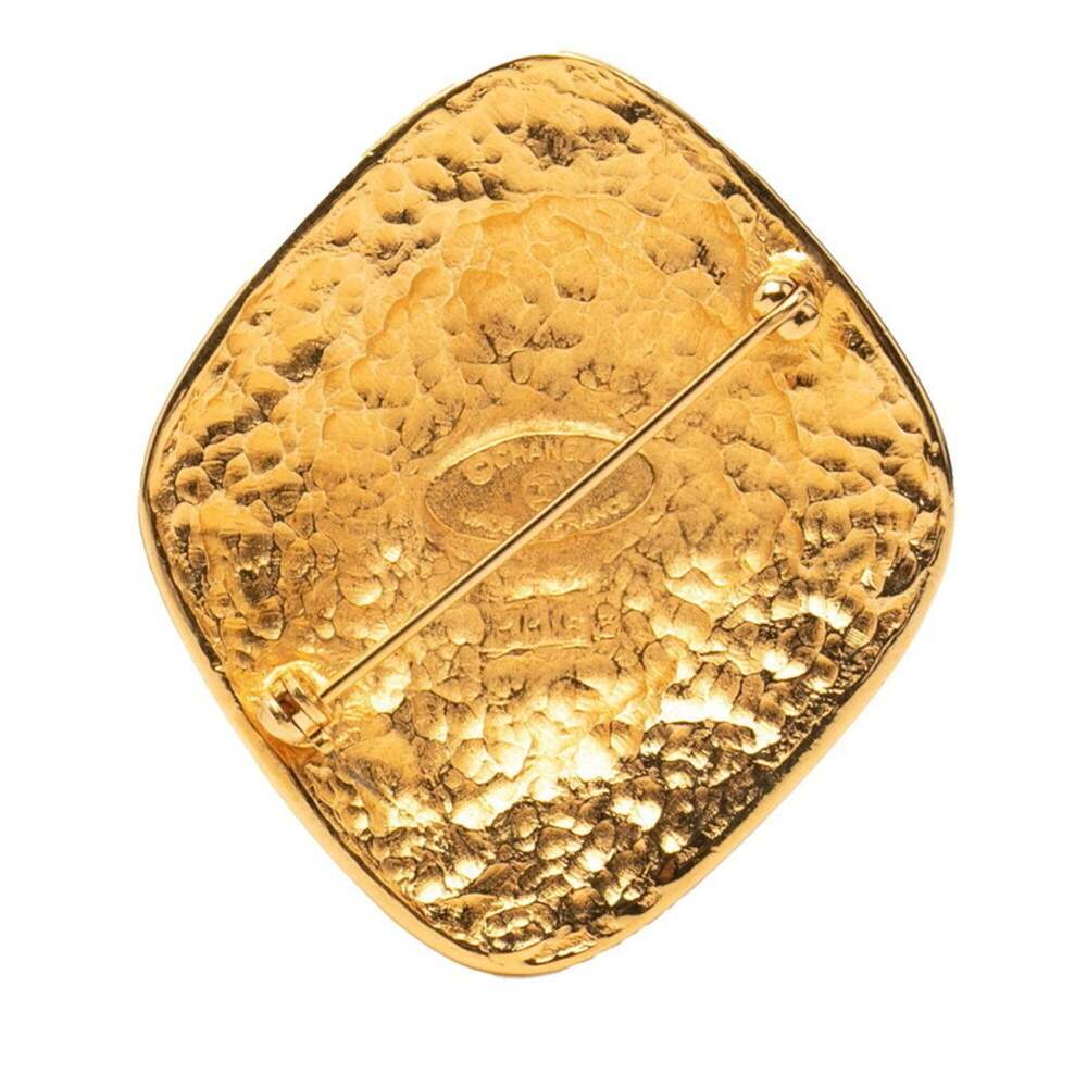 CHANEL Authentic Gold Diamond Logo Brooch - Picture 2 of 4